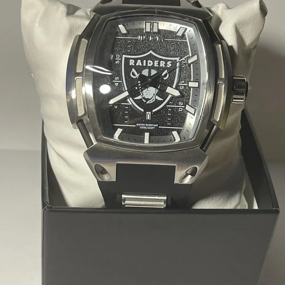 Las Vegas Raiders OFFICIAL NFL Acrylic #4800 Chronograph Invicta Watch MSRP $445